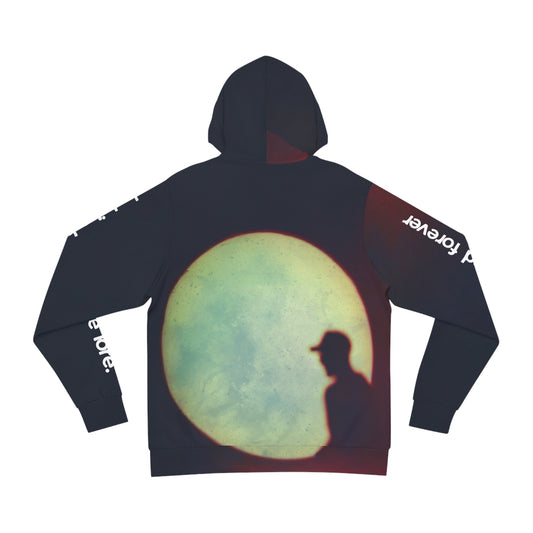 Sabo Lives Rent Free Silhouette Hoodie — Artistic Nightscape with Pocket
