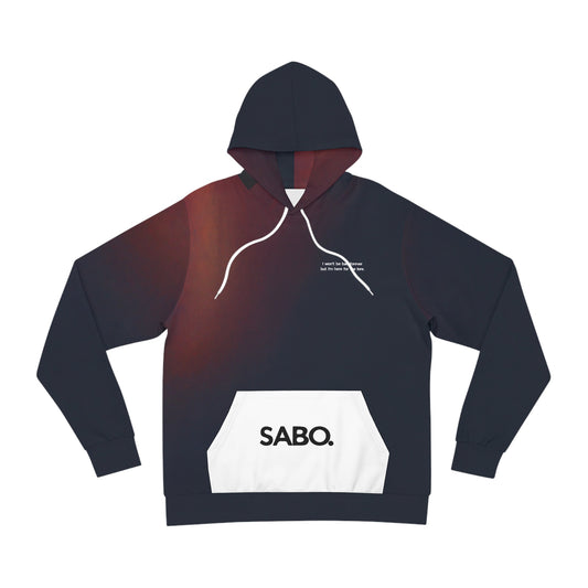 Lore Silhouette Hoodie — Artistic Nightscape with 'SABO.' Pocket
