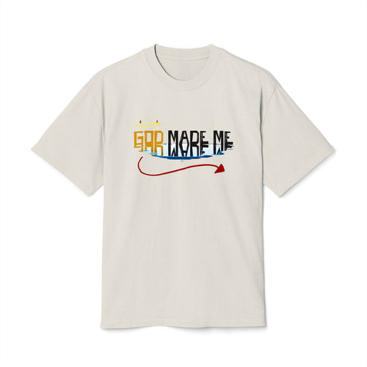 T-Shirt — "God Made Me" Distressed Graphic Tee (Back: "This Way Can Sh*t The Bottom Of Hell That Could Be Raised")
