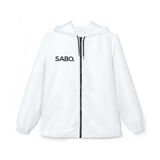 Heart Eyes Smiley Windbreaker Jacket — SABO Logo Hooded Windbreaker