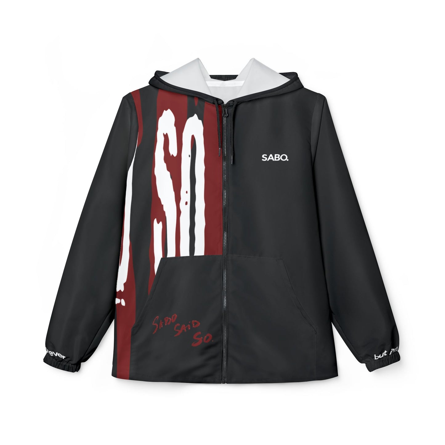 SABO Black Red Graphic Windbreaker Jacket