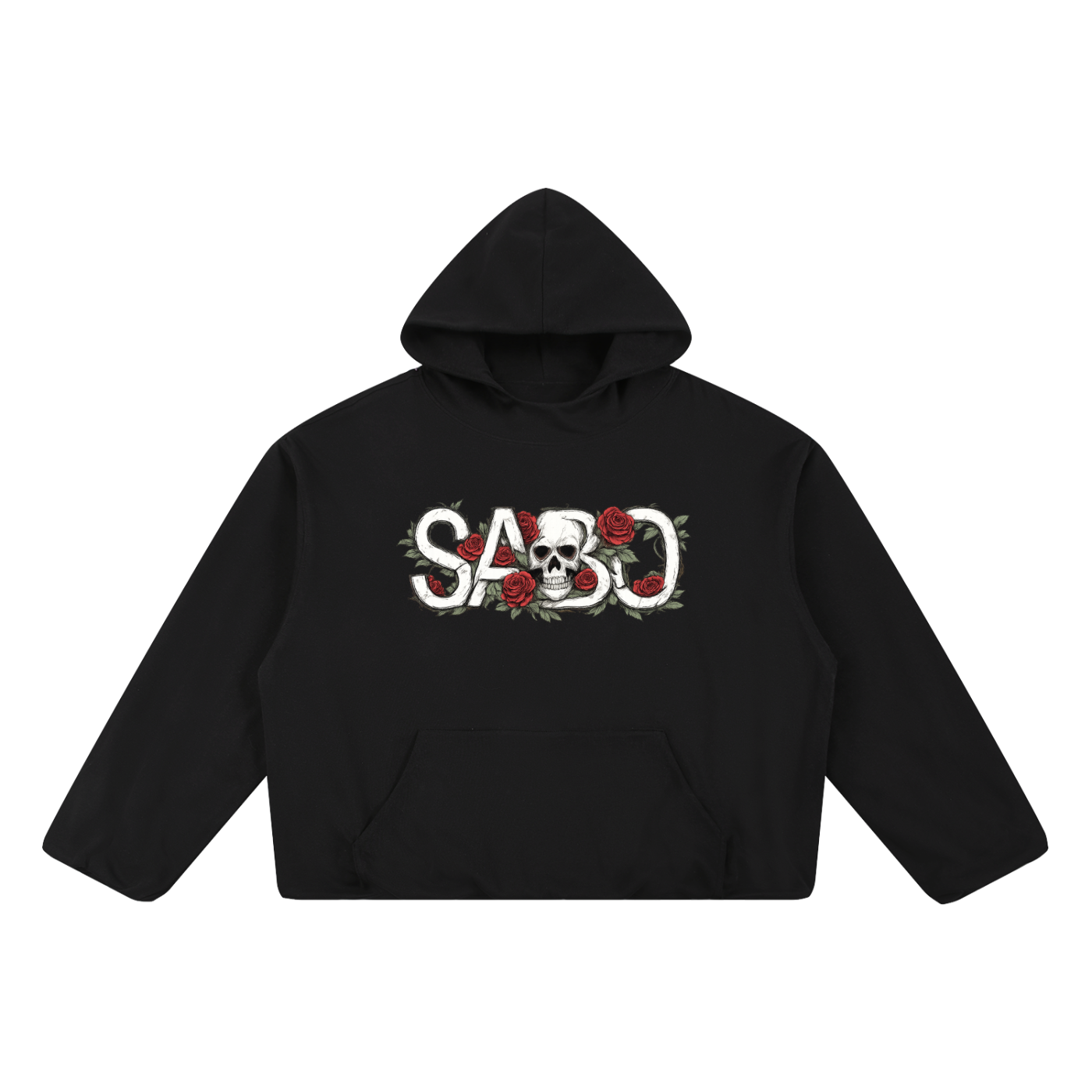 SABO. MEMENTO MORI Boxy Gather-Hem Hoodie