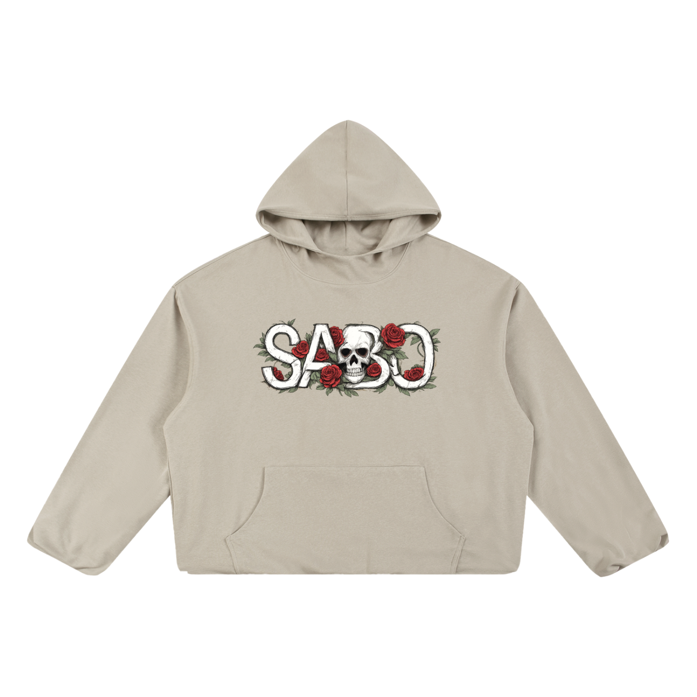 SABO. MEMENTO MORI Boxy Gather-Hem Hoodie